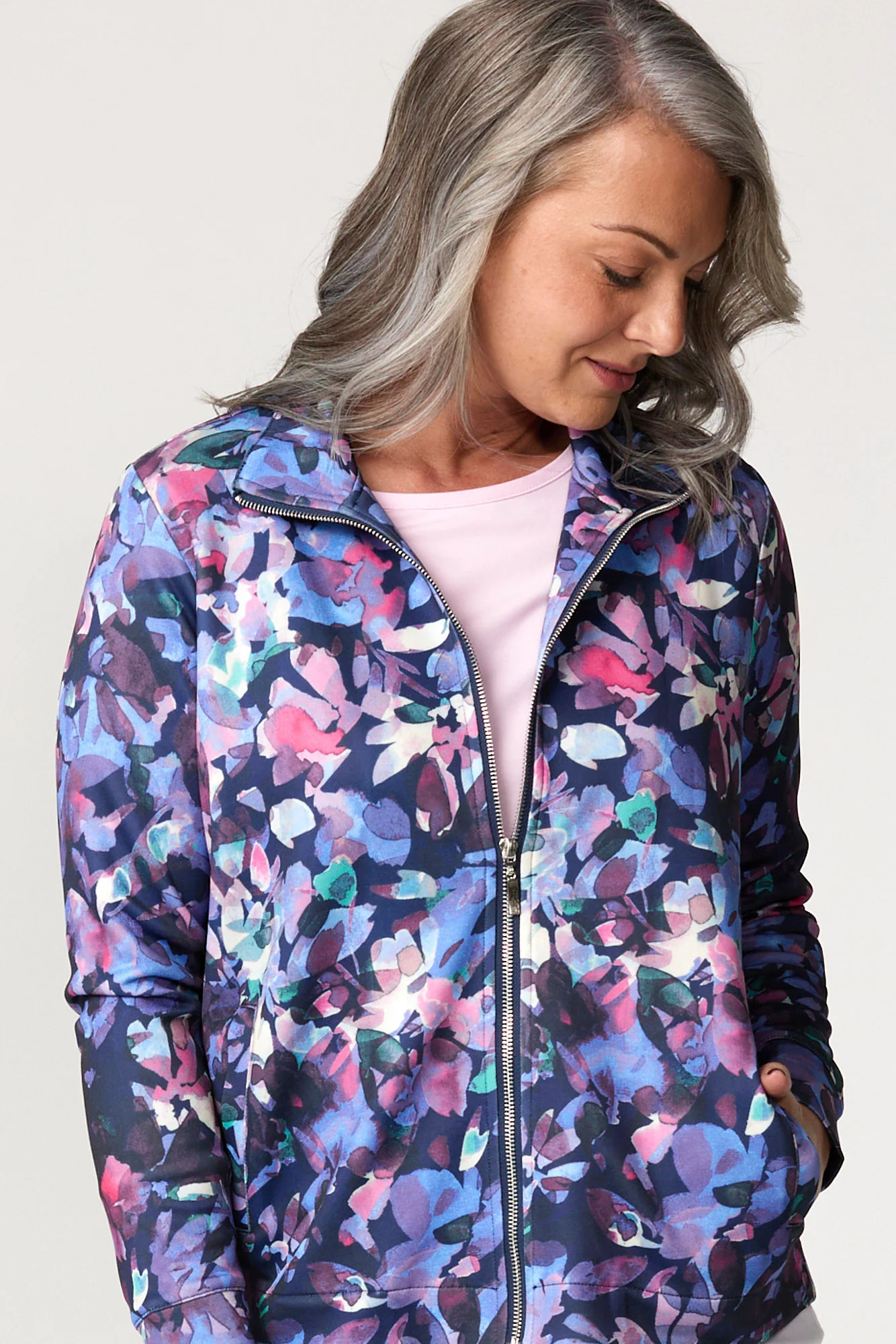 Oasis Print Zip Up Jacket - Image 3