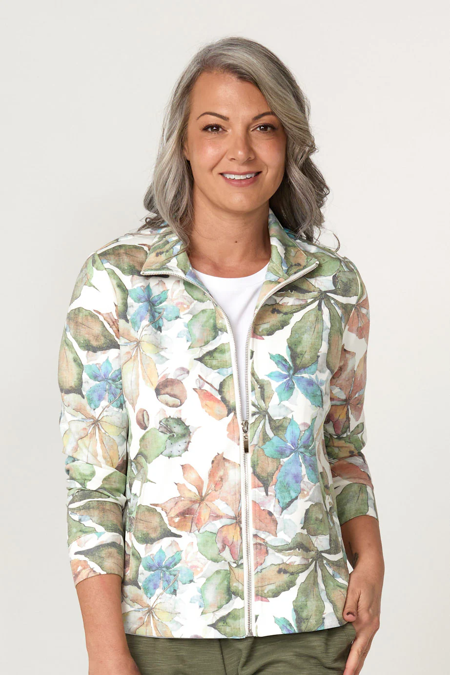 Oasis Print Zip Up Jacket