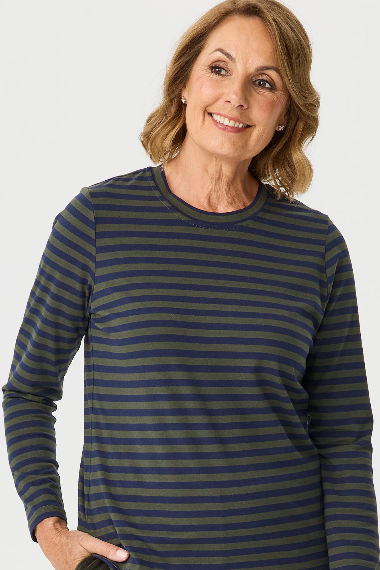Oslo Long Sleeve Stripe Top - Image 3
