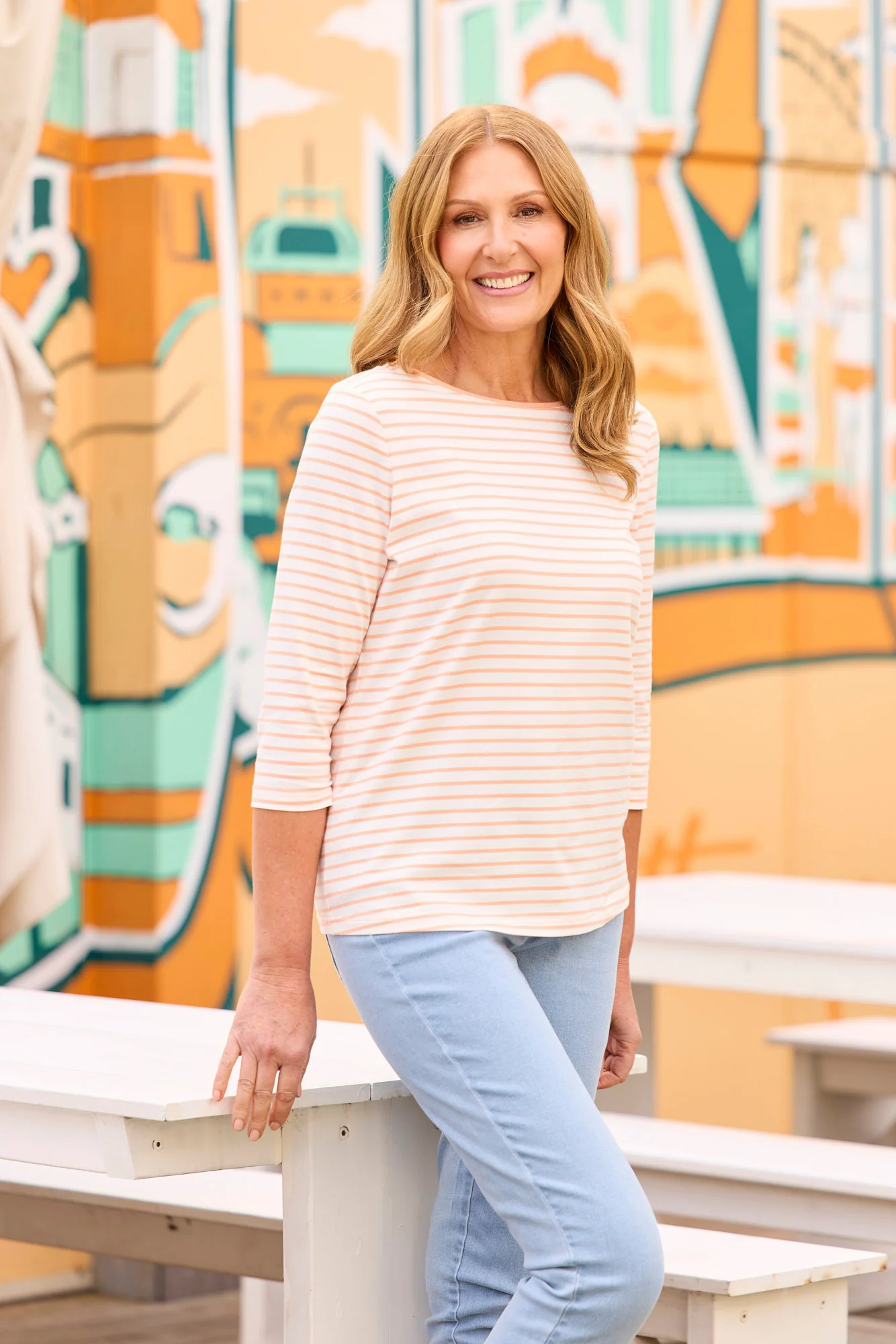 Paige Stripe 3/4 Sleeve Top - Image 7