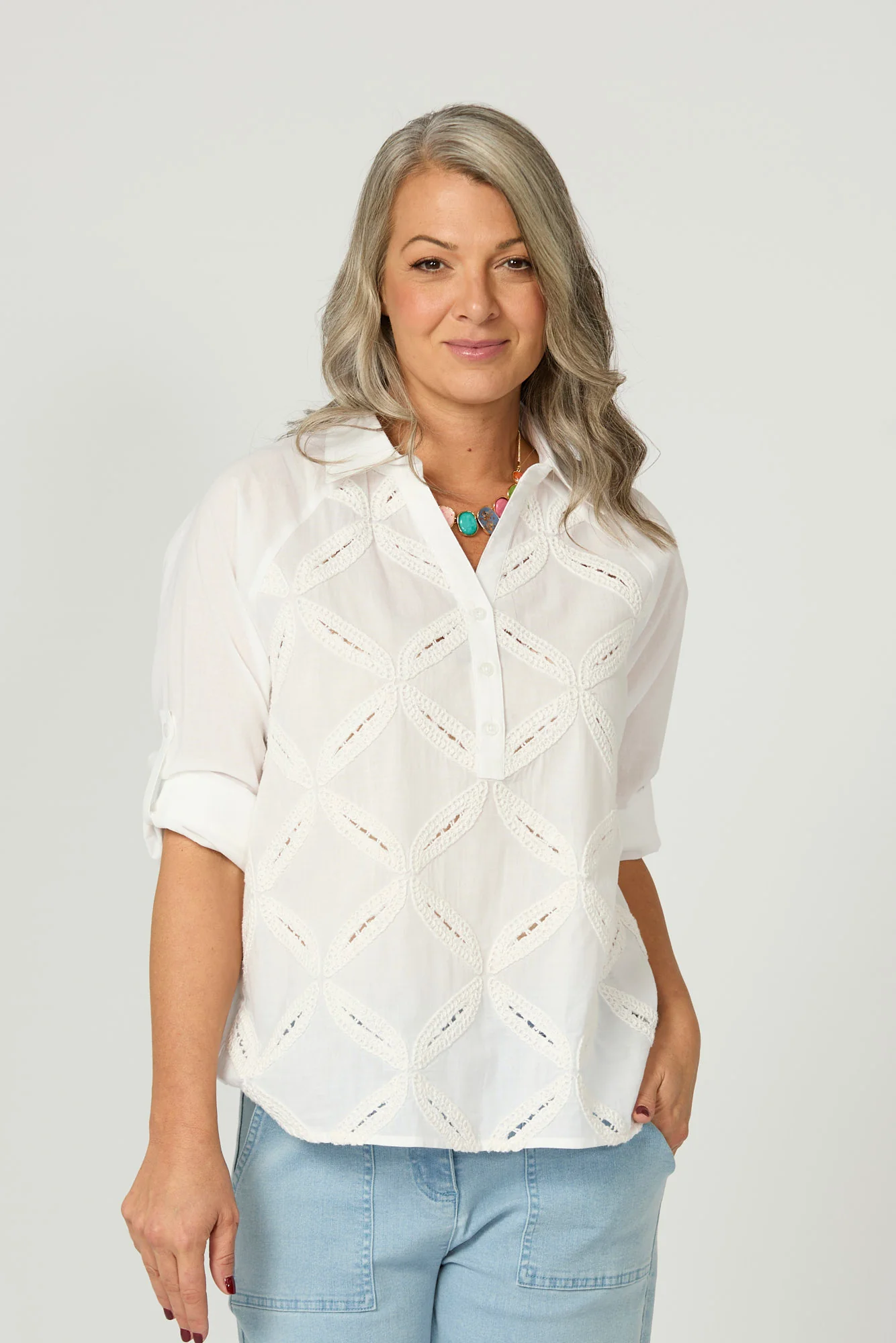 Palisades L/s Embroidered Top