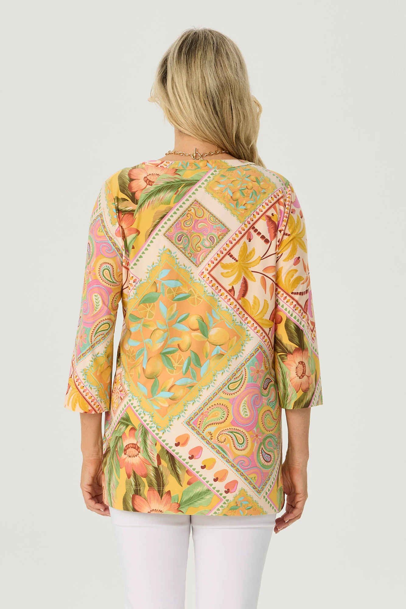 Pina Colada 3/4 Sleeve V-neck Tunic - Image 4