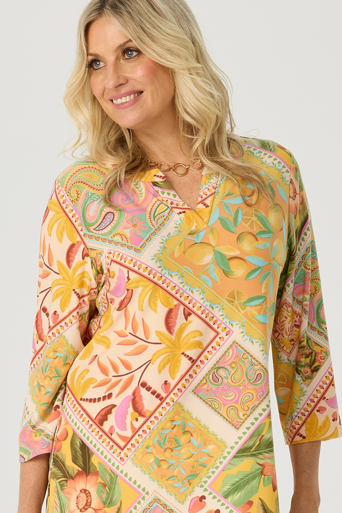 Pina Colada 3/4 Sleeve V-neck Tunic - Image 6