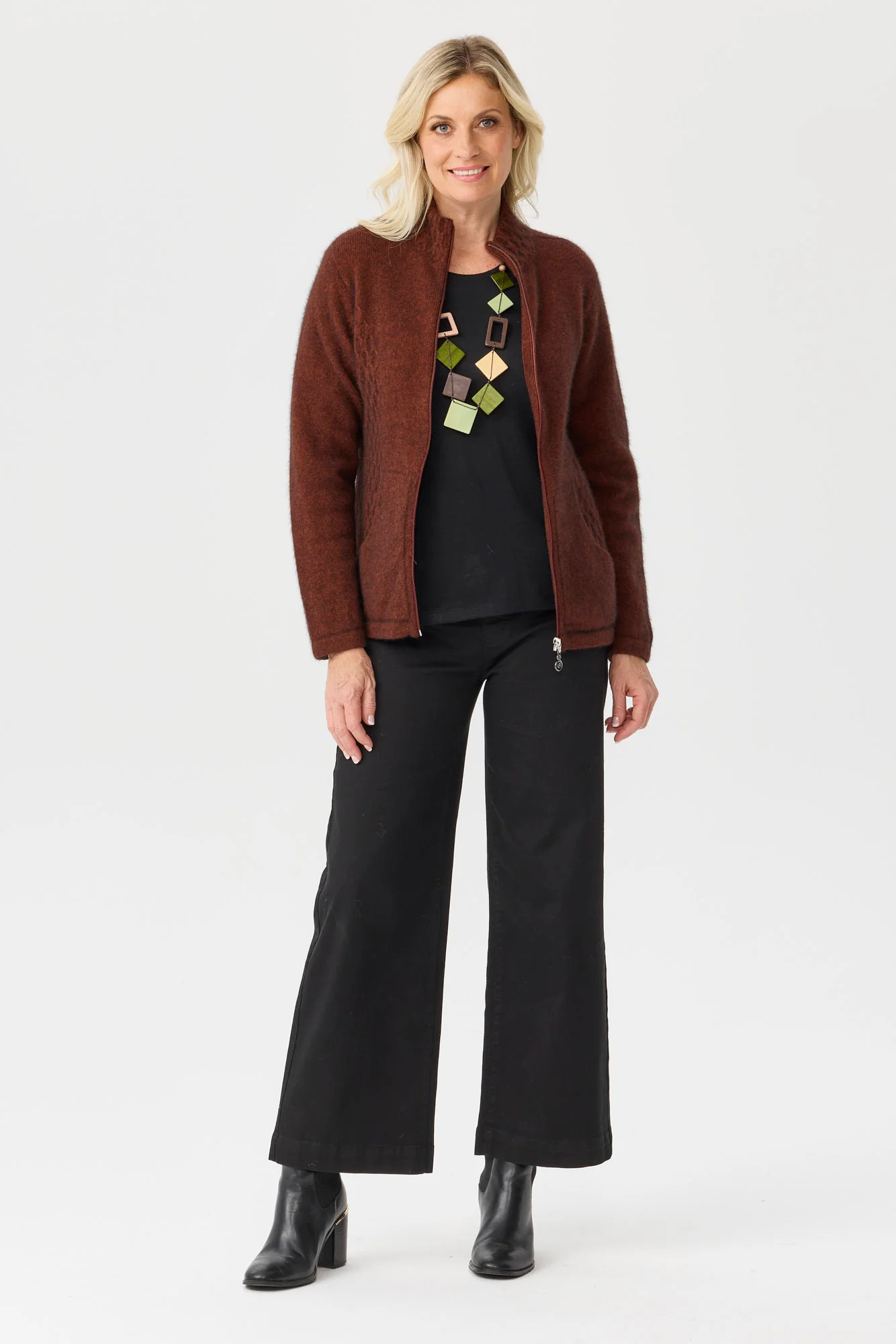 Possum Honeycomb Zip Up Cardigan - Image 2