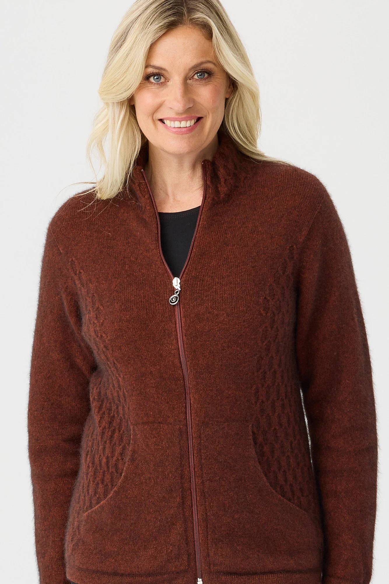 Possum Honeycomb Zip Up Cardigan - Image 3