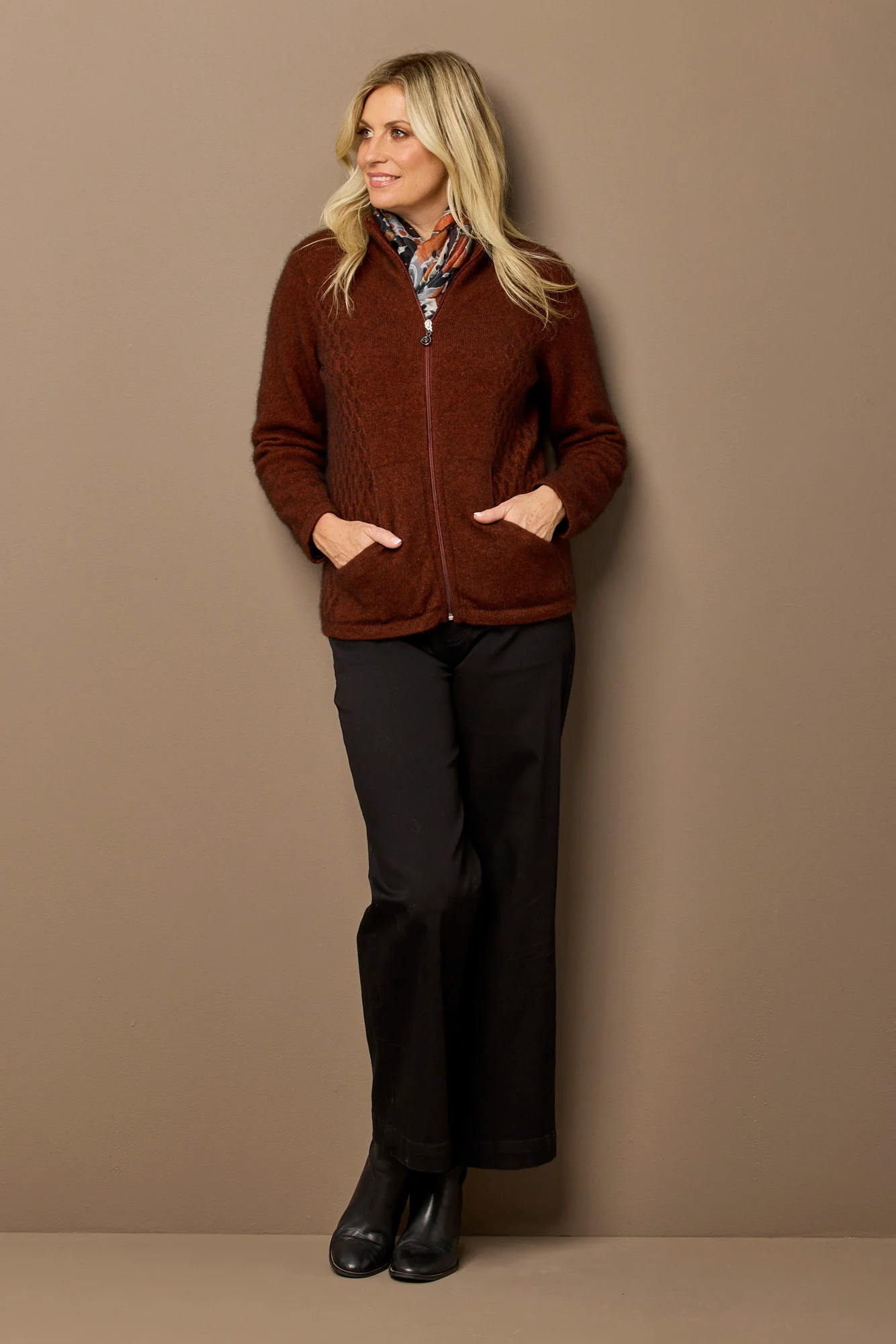 Possum Honeycomb Zip Up Cardigan - Image 7