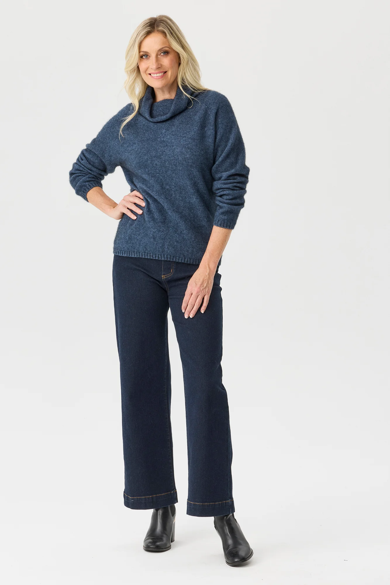 Possum Moss Stitch Cowl Sweater - Image 6