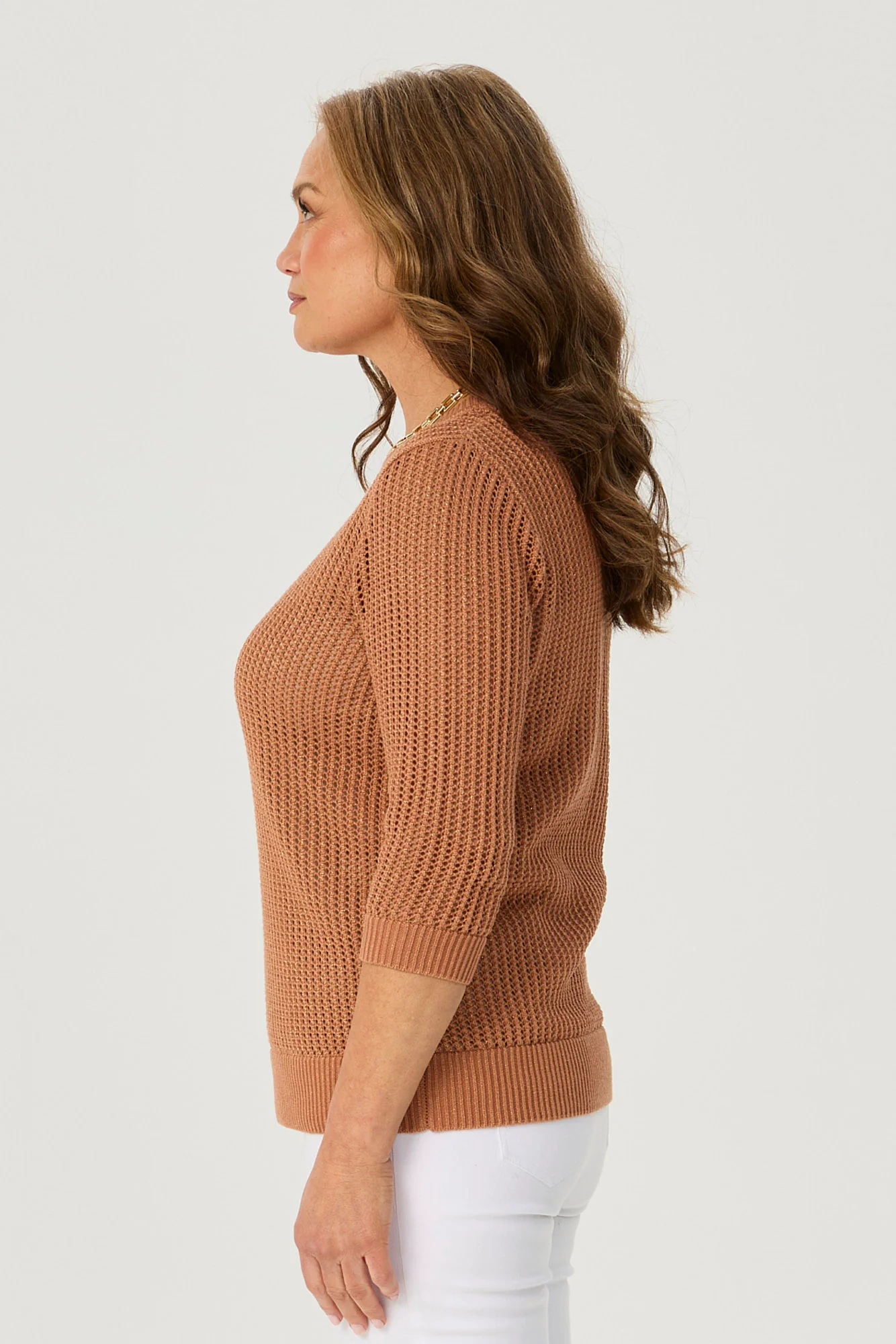 Quinn 3/4 Sleeve Open Knit - Image 4