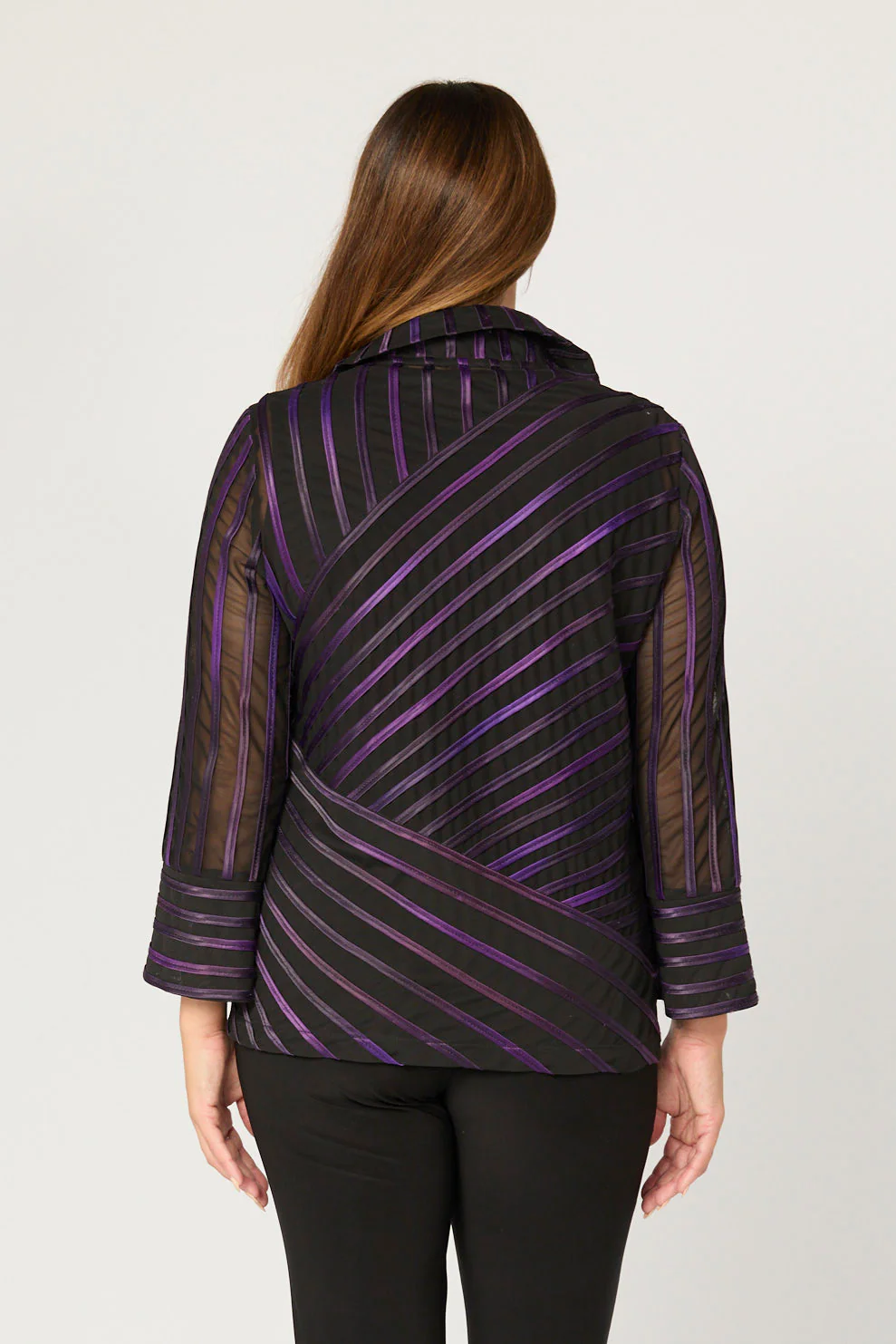 Raven Ribbon Mesh Button Up Jacket - Image 4
