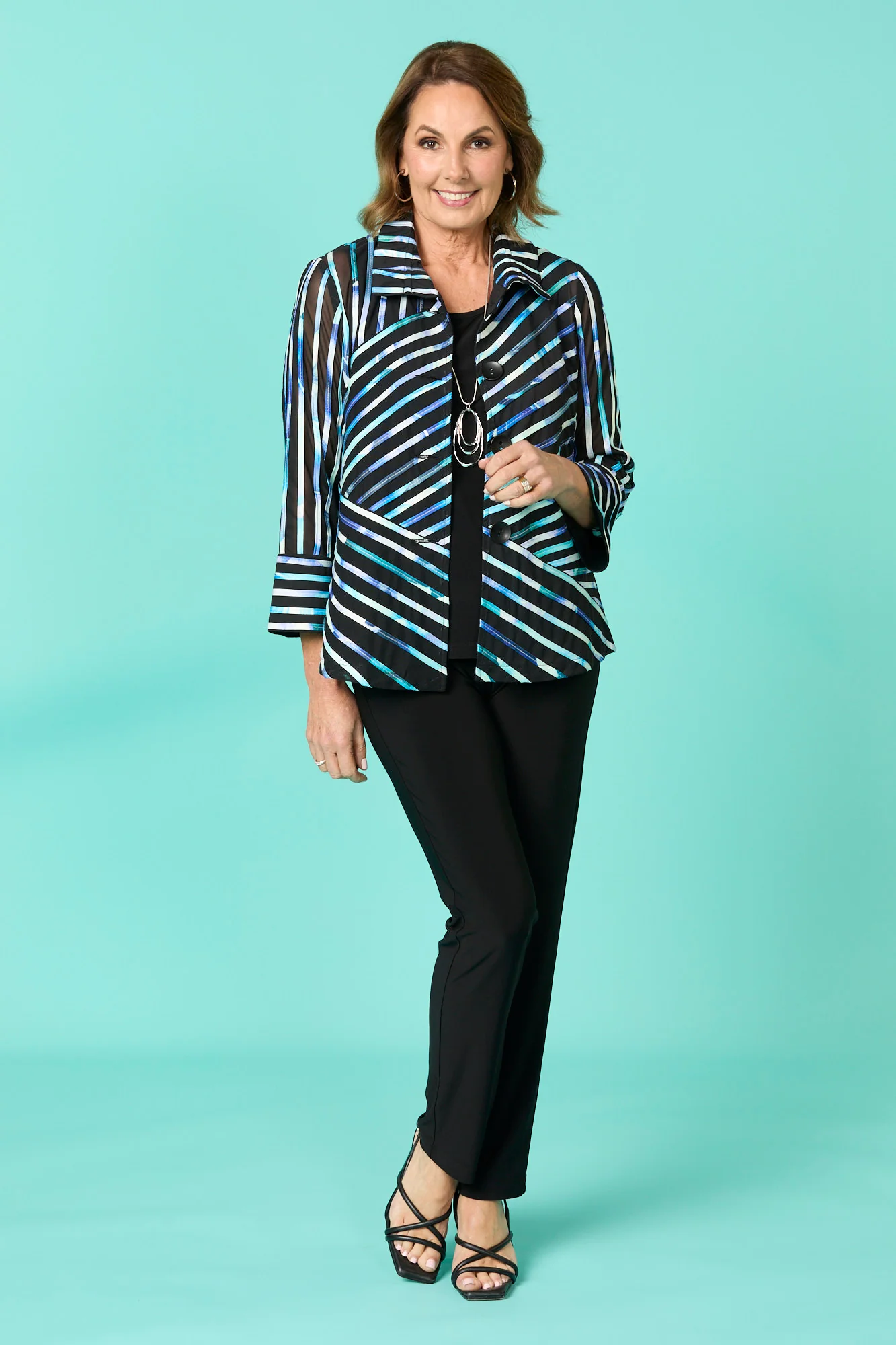 Raven Ribbon Mesh Button Up Jacket - Image 5