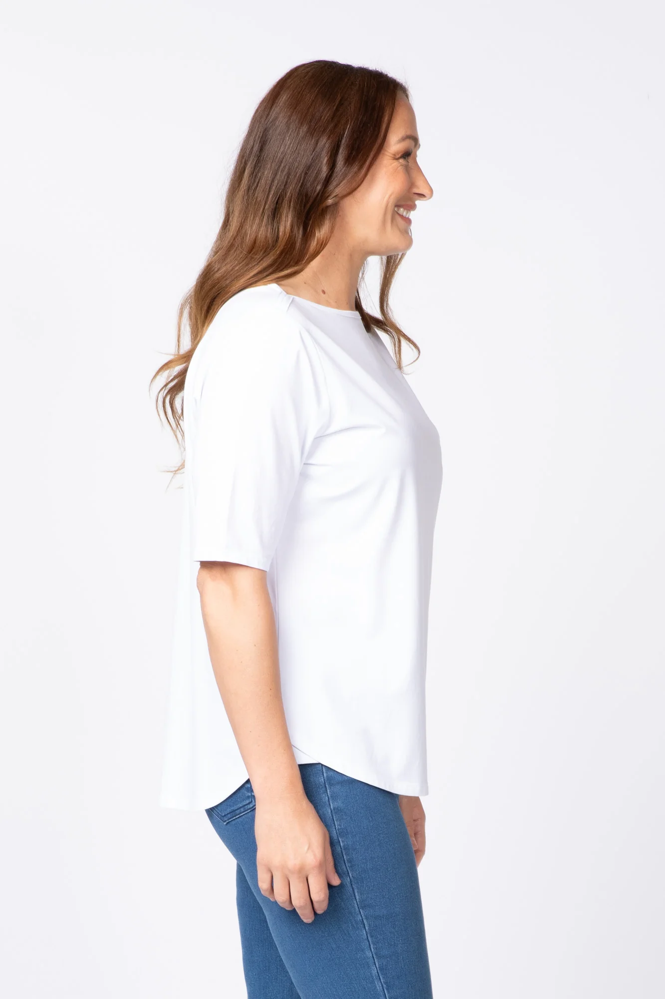 Recreation Boat Neck Elbow Sleeve Top - Image 3