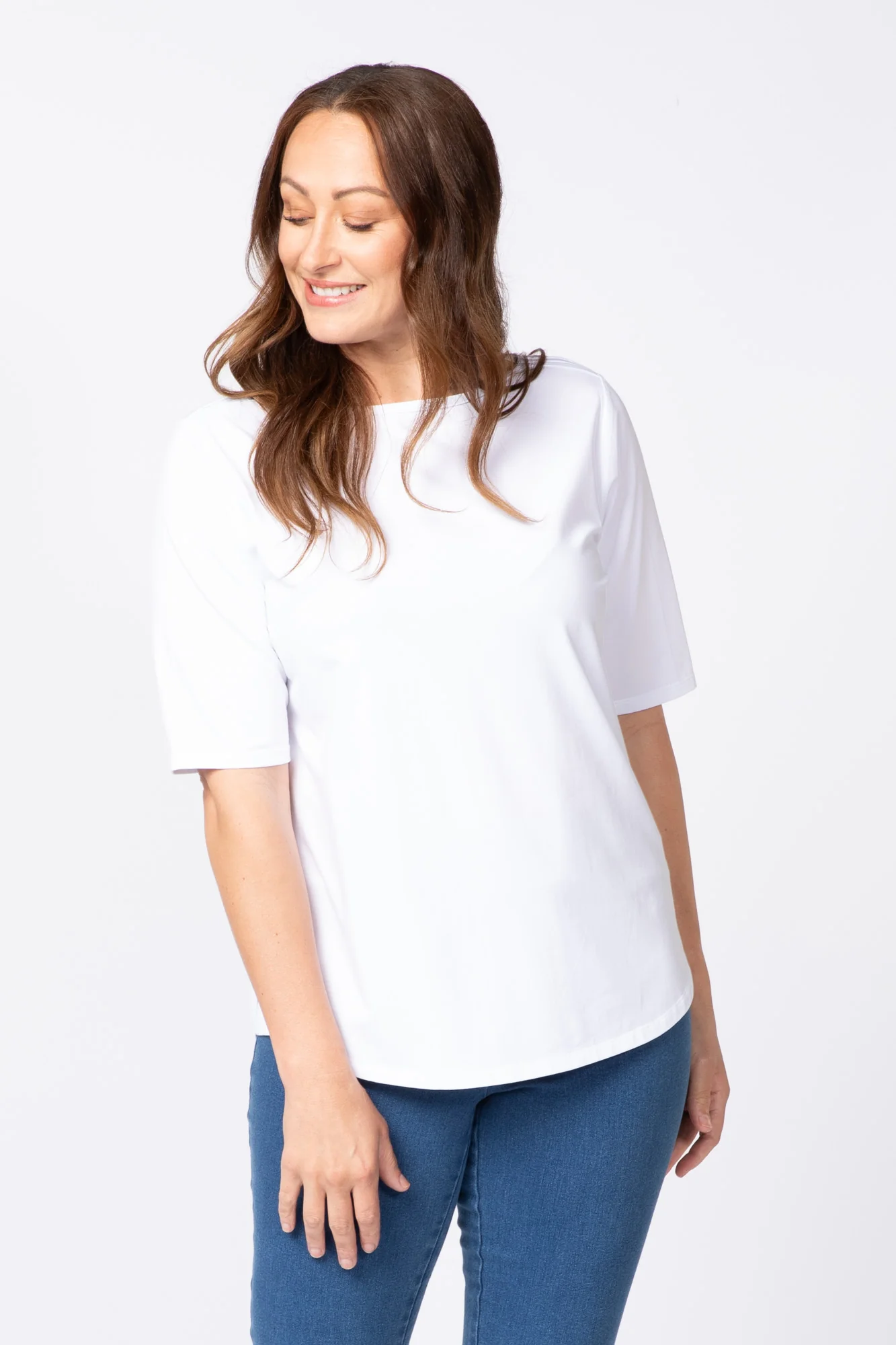 Recreation Boat Neck Elbow Sleeve Top - Image 4
