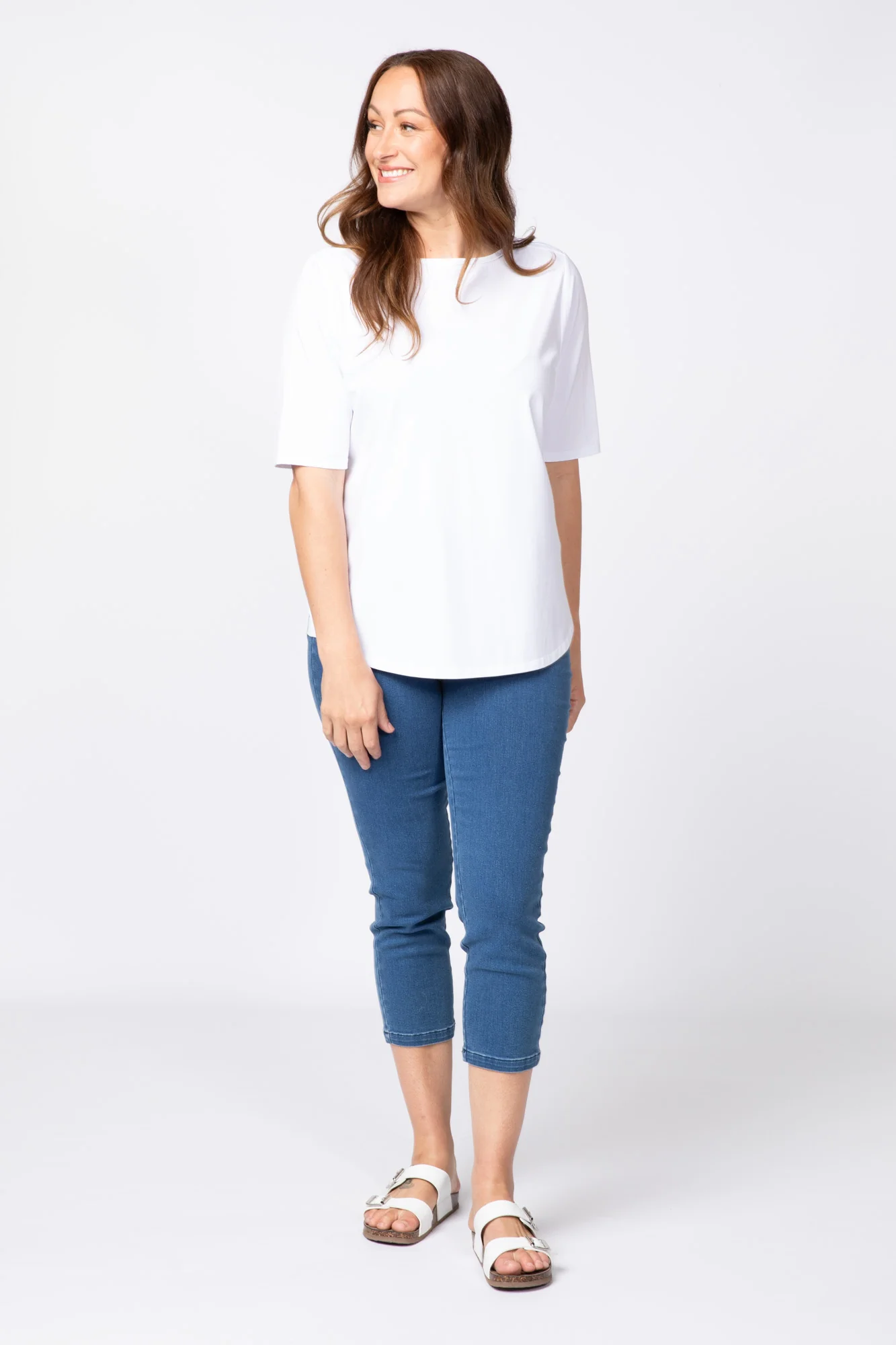 Recreation Boat Neck Elbow Sleeve Top - Image 5
