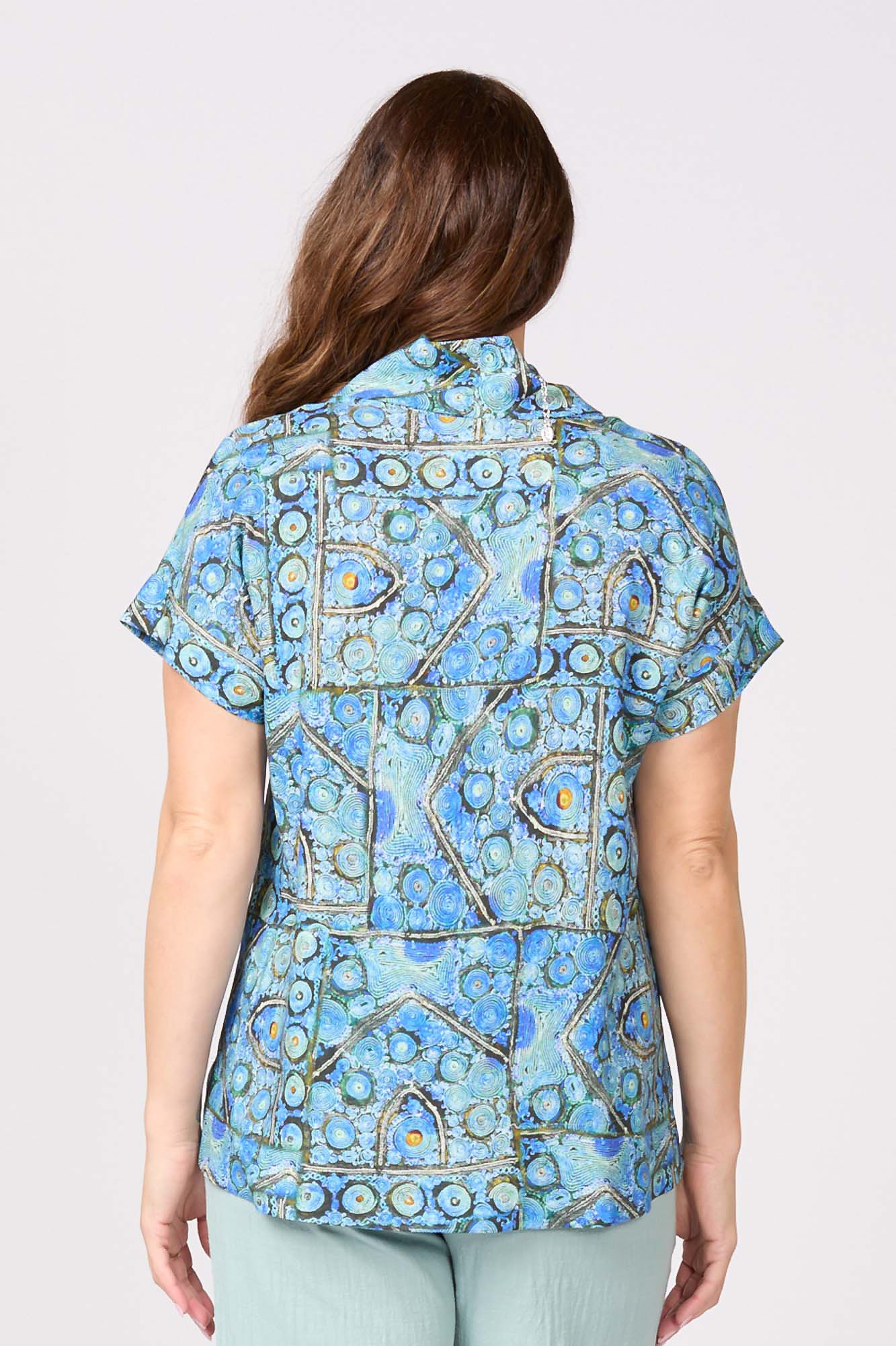 Riley Cowl Neck Short Sleeve Top - Image 2