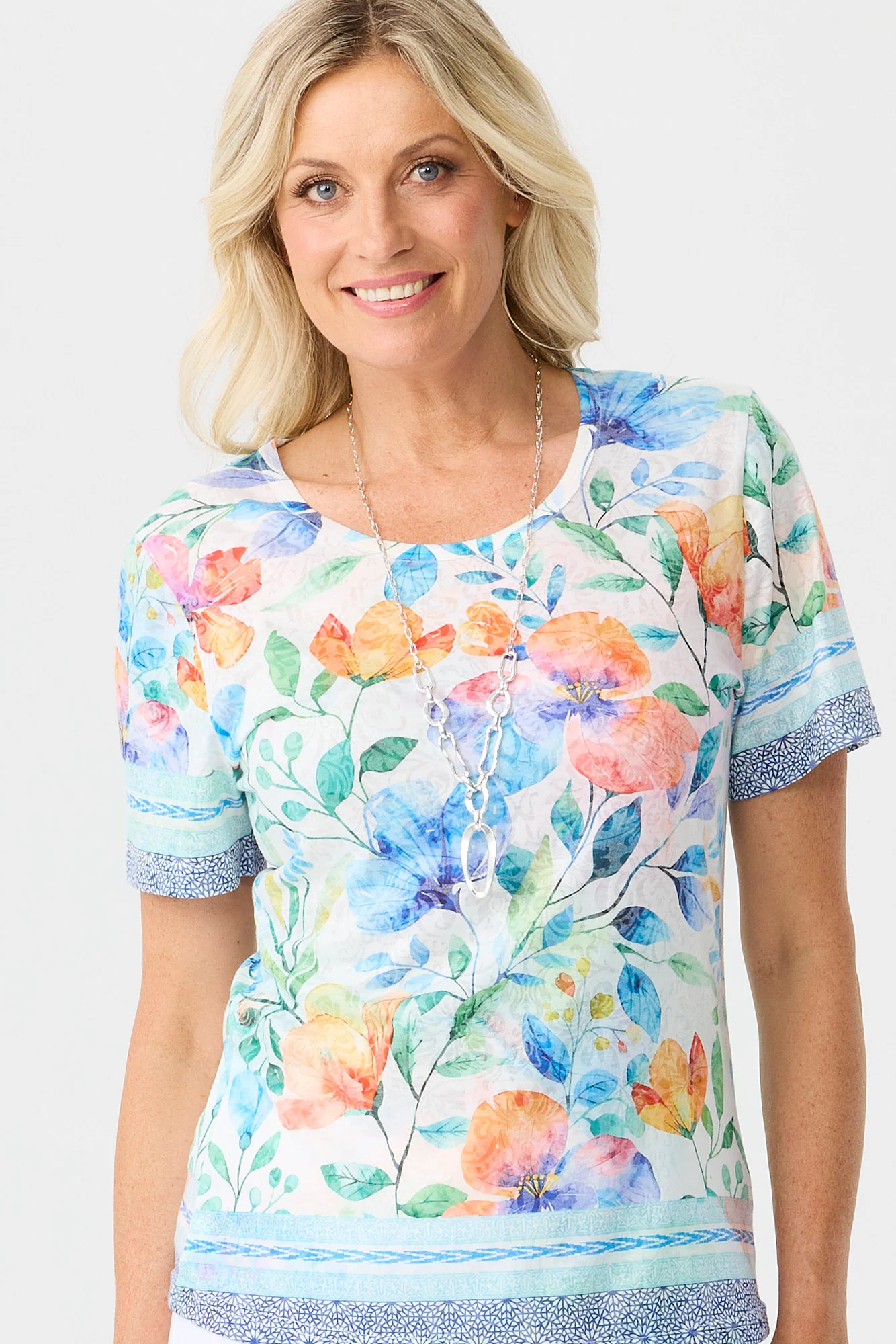 Romy Short Sleeve Burn Out Print Tee - Image 3