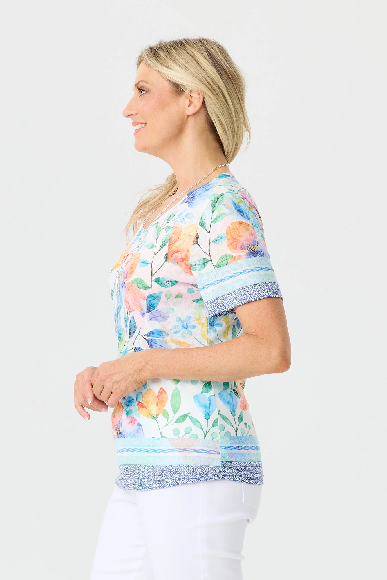 Romy Short Sleeve Burn Out Print Tee - Image 4