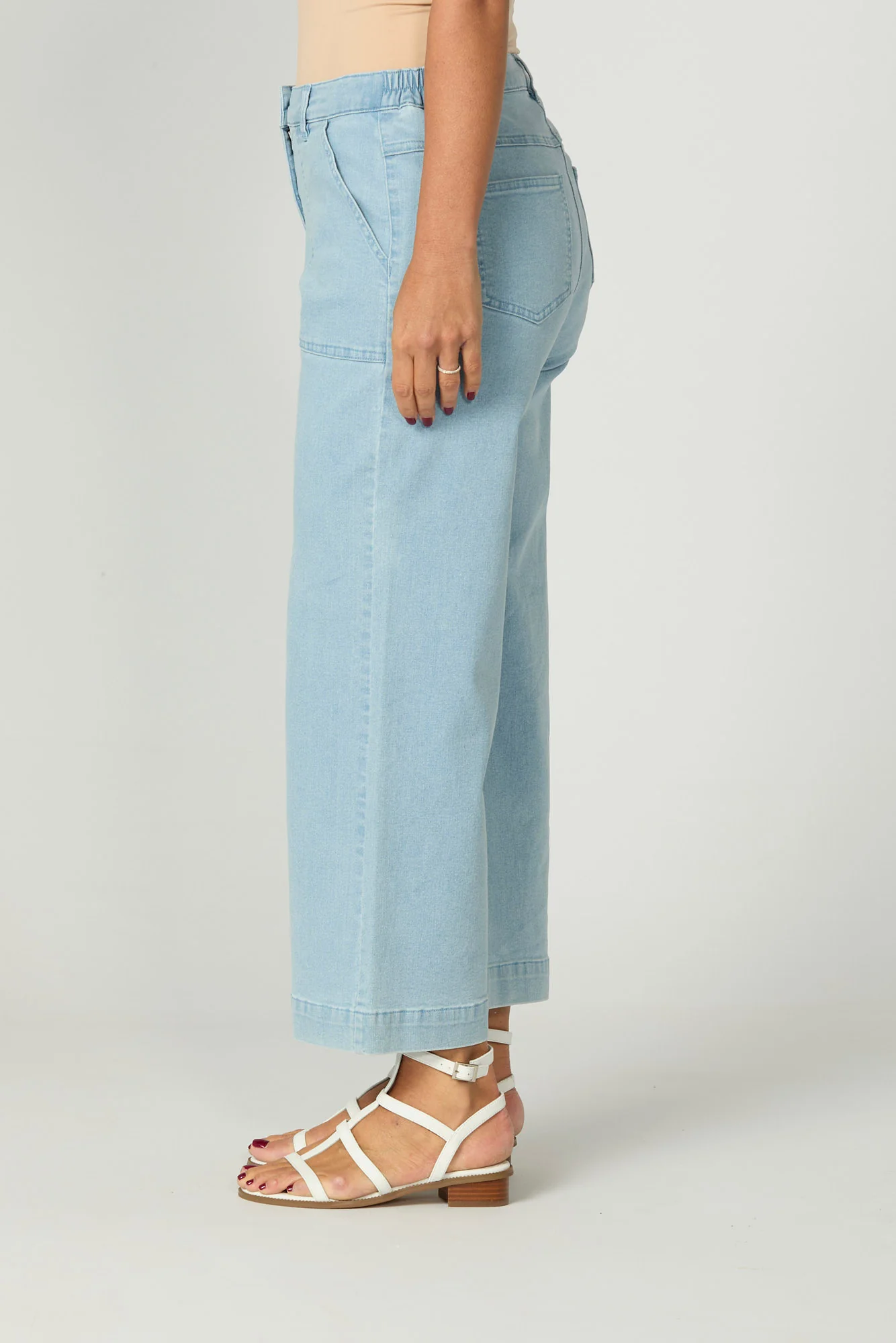 Shelby 7/8 Zip Wide Leg Jean - Image 4