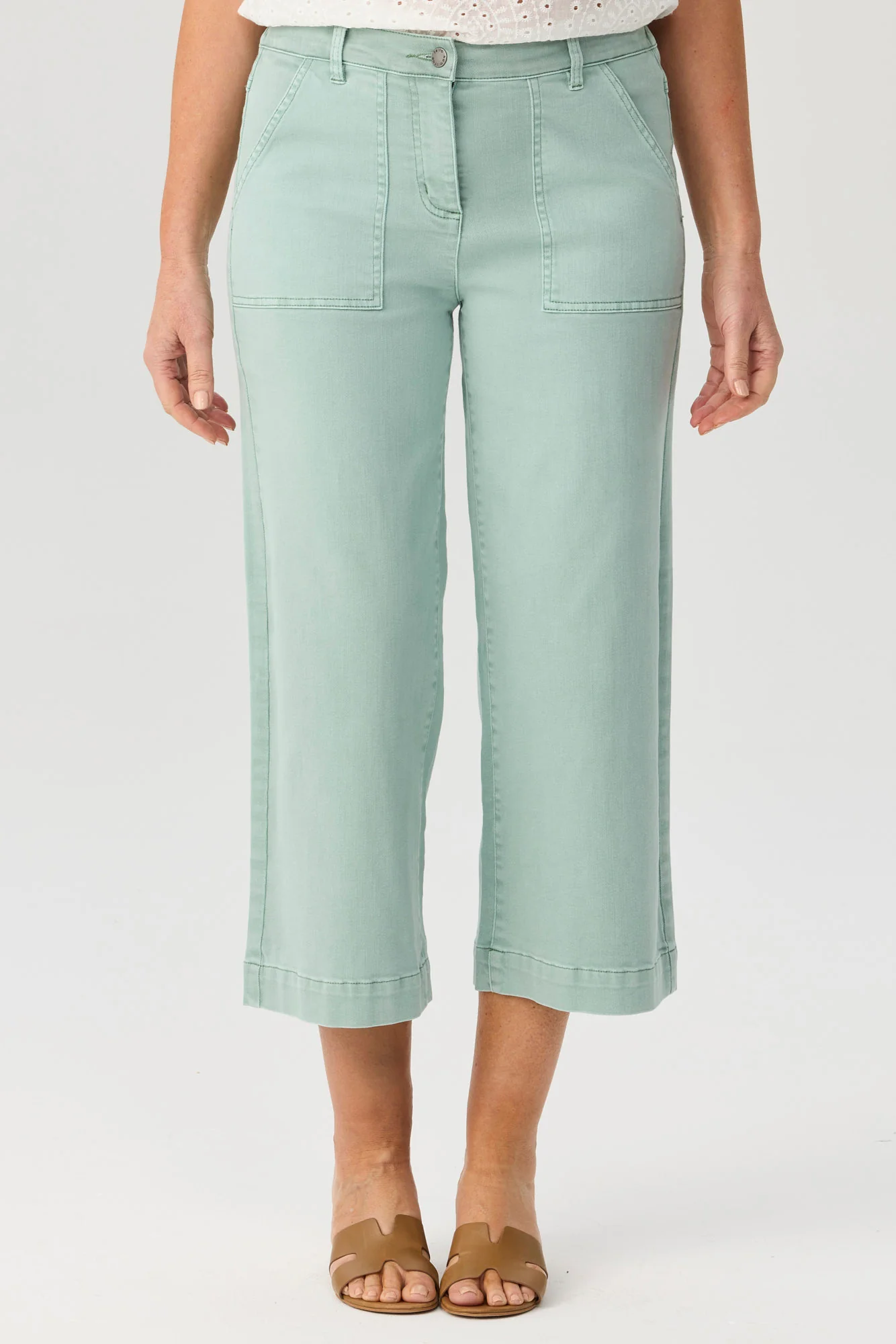 Shelby 7/8 Zip Wide Leg Jean - Image 3