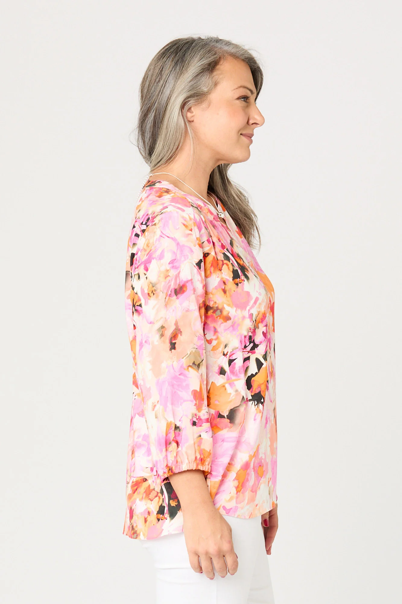 Sunset Floral 3/4 Sleeve Blouse - Image 4