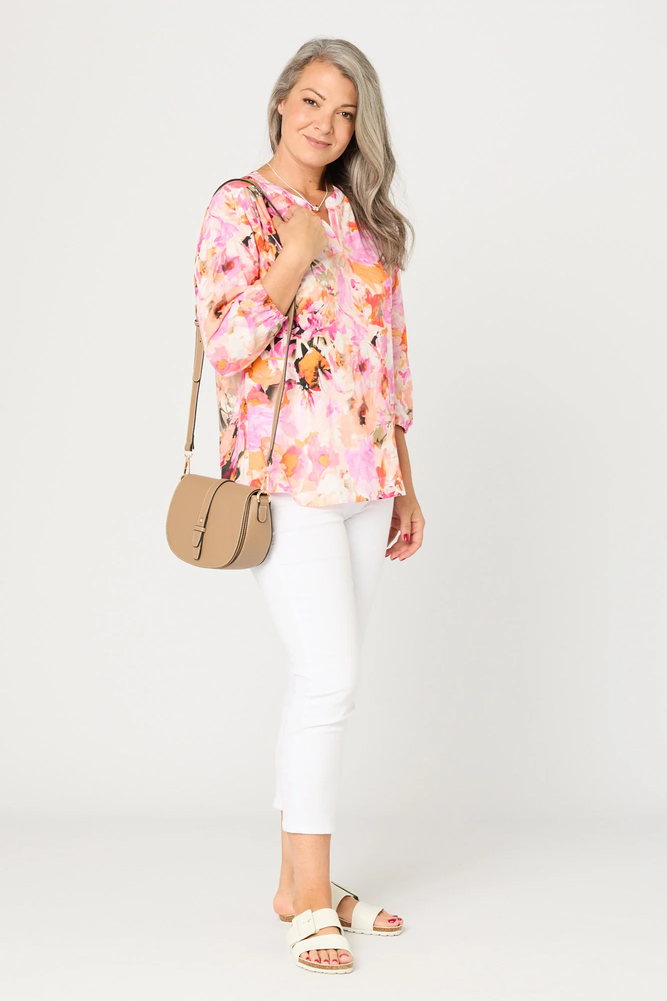 Sunset Floral 3/4 Sleeve Blouse - Image 5