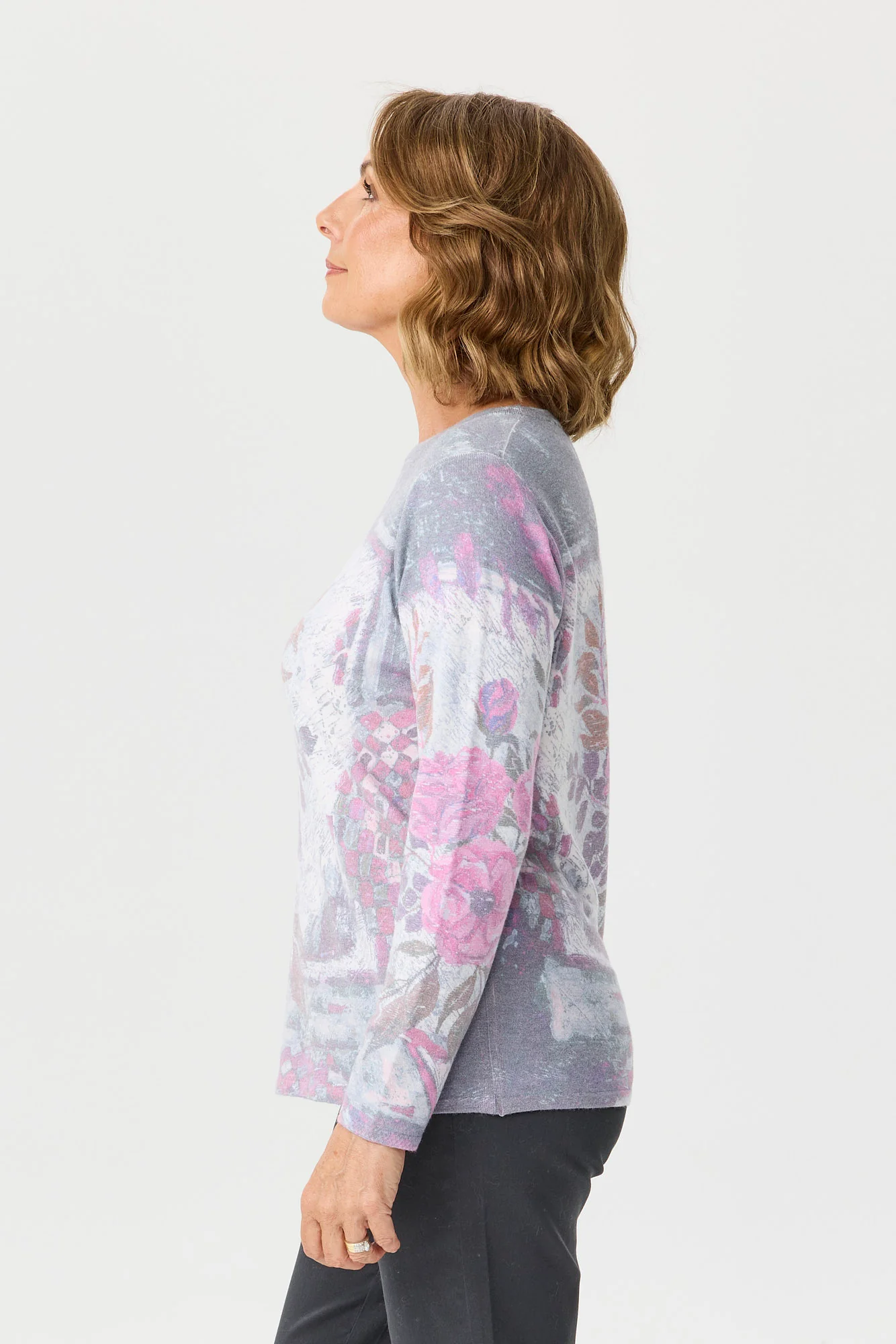 Sylvie Print R-neck Long Sleeve Sweater - Image 4