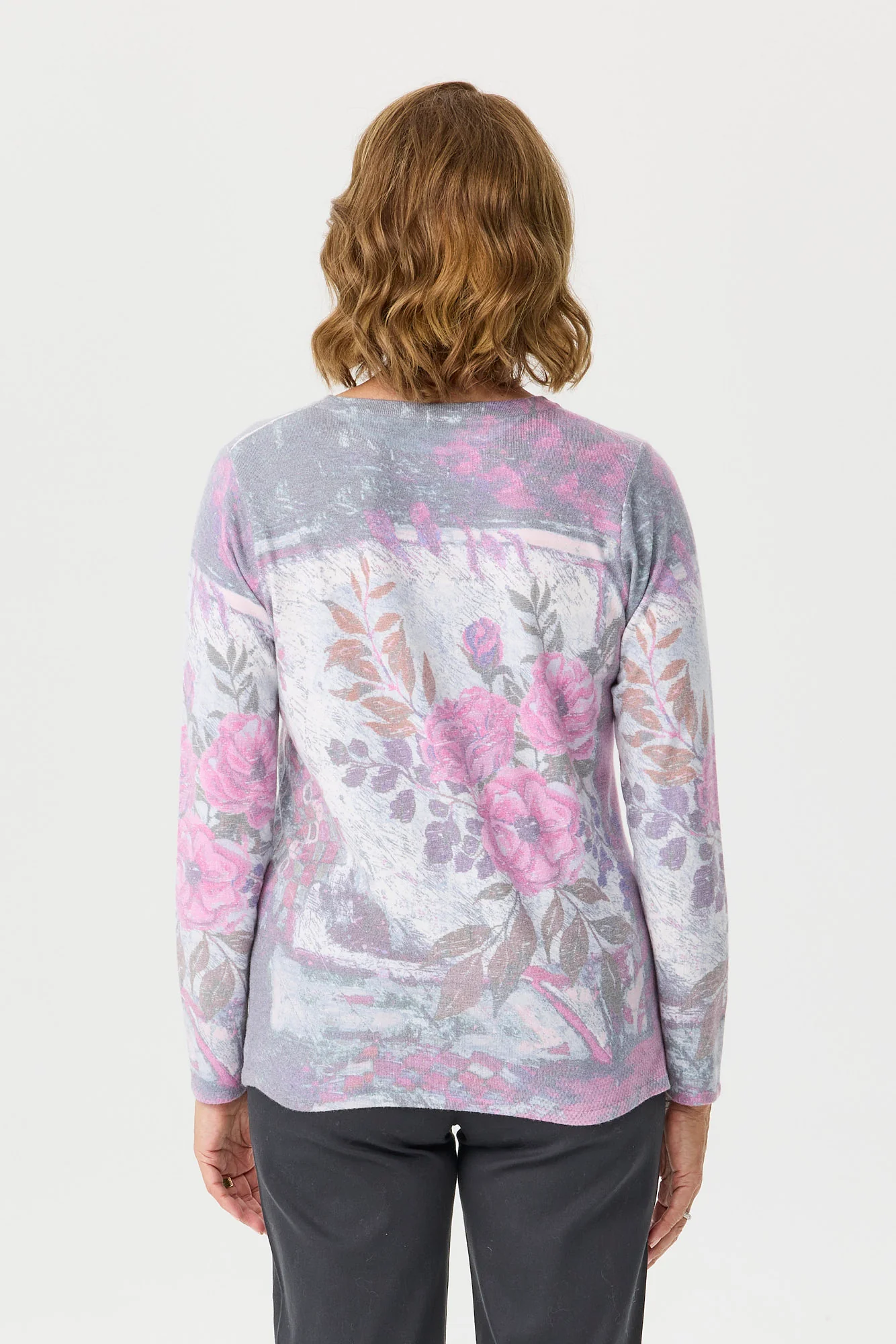 Sylvie Print R-neck Long Sleeve Sweater - Image 5