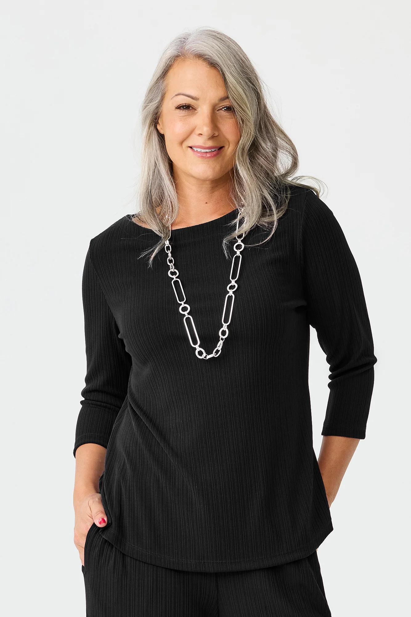 Tempest Boat Neck 3/4 Sleeve Top