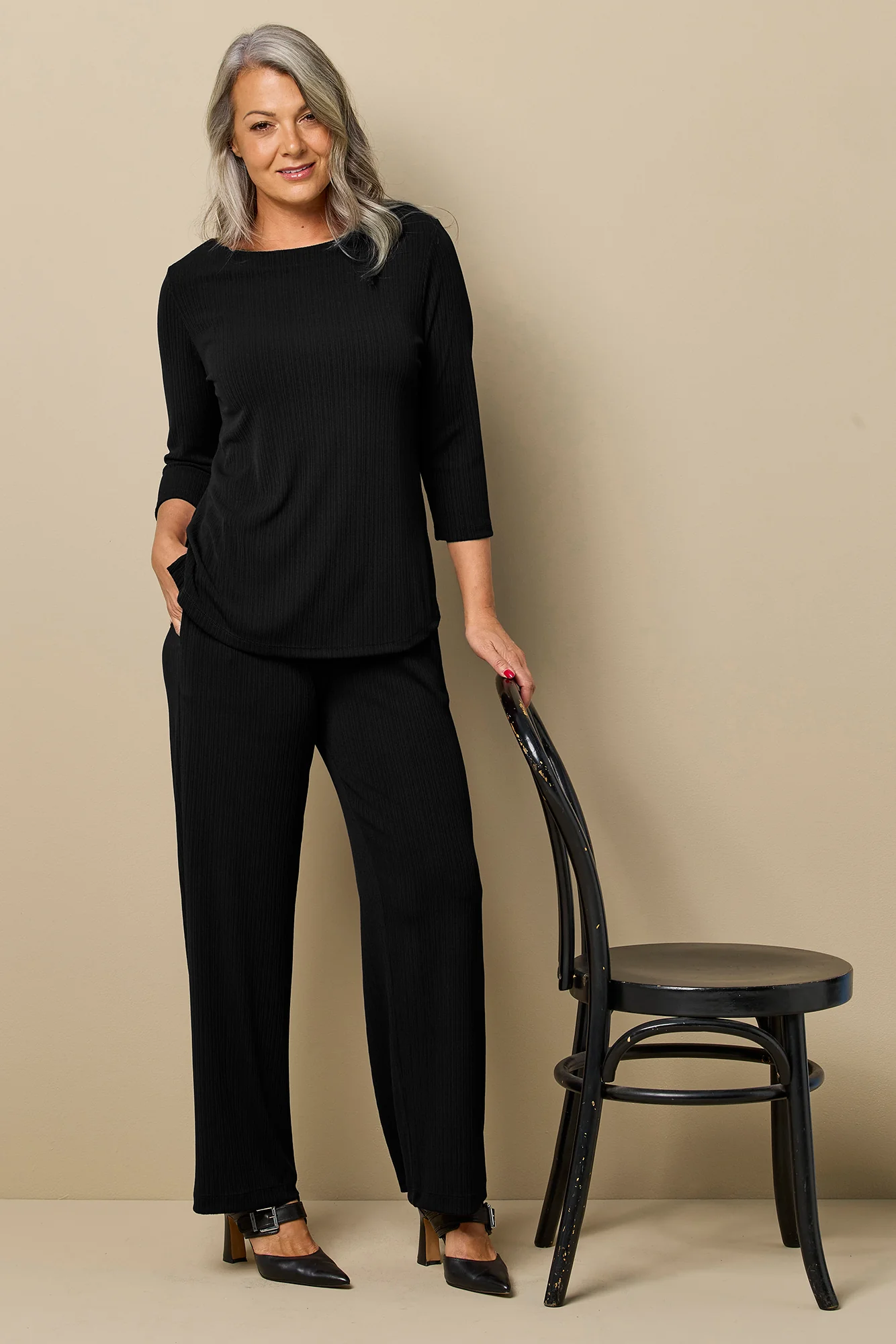 Tempest Boat Neck 3/4 Sleeve Top - Image 2