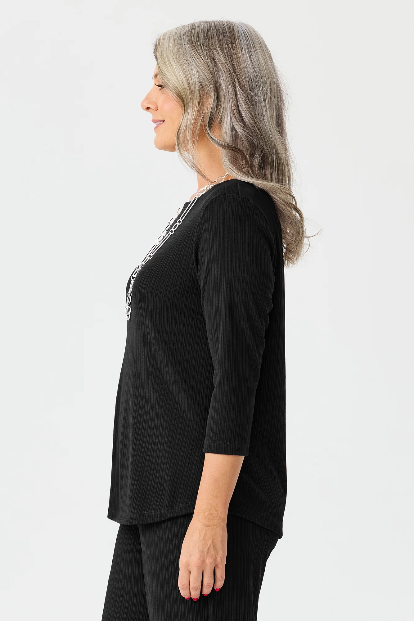 Tempest Boat Neck 3/4 Sleeve Top - Image 4