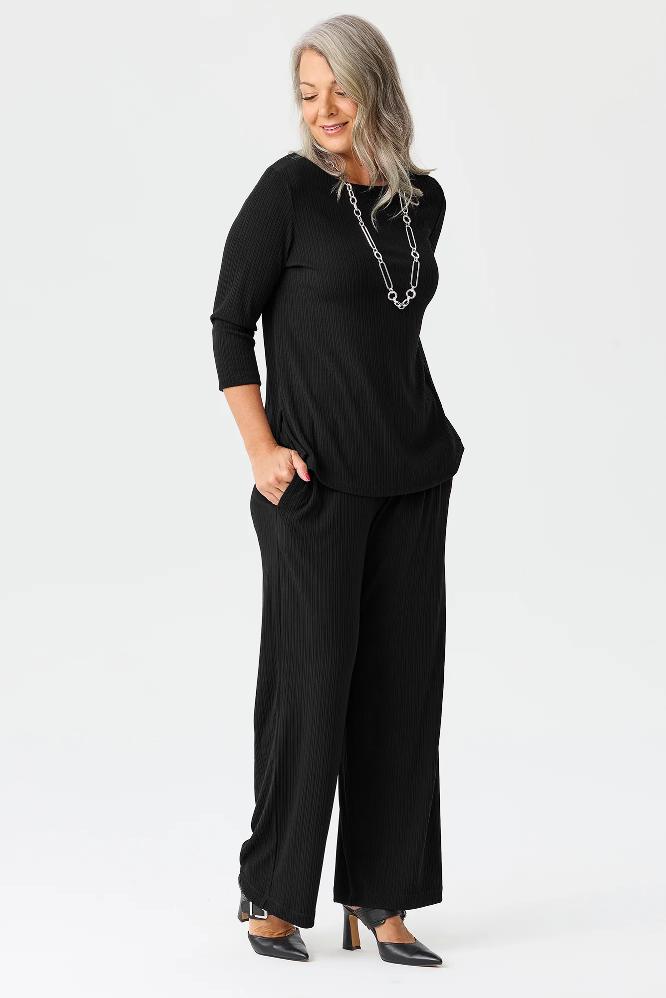 Tempest Boat Neck 3/4 Sleeve Top - Image 6