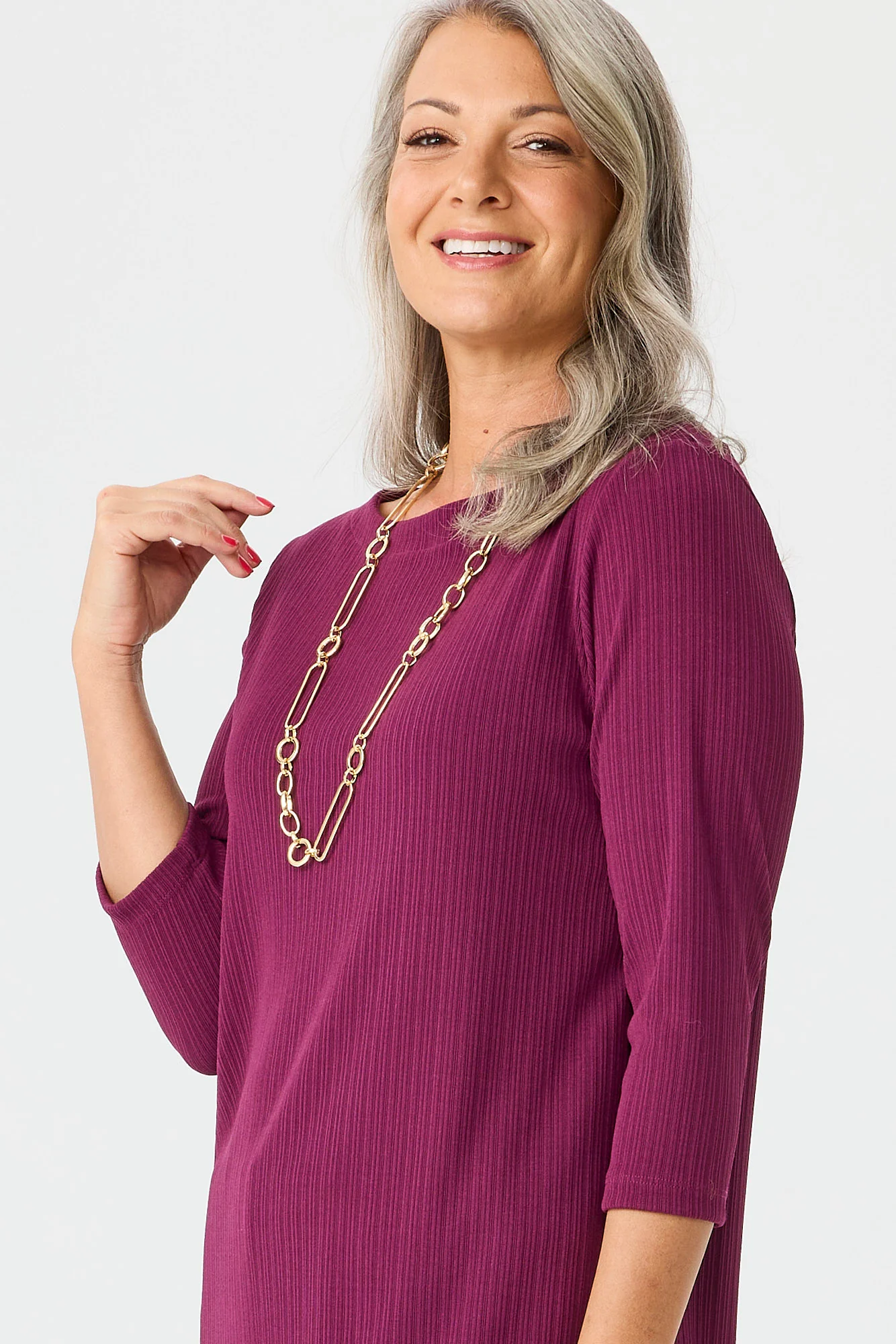 Tempest Boat Neck 3/4 Sleeve Top - Image 3