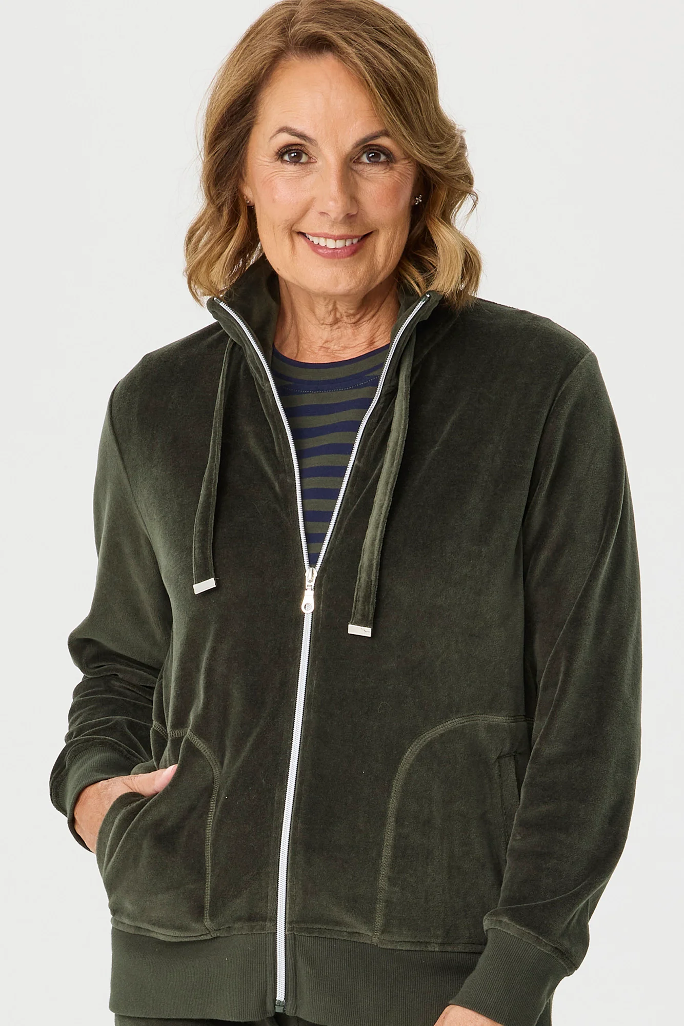 Valley Zip Up Velour Jacket - Image 3
