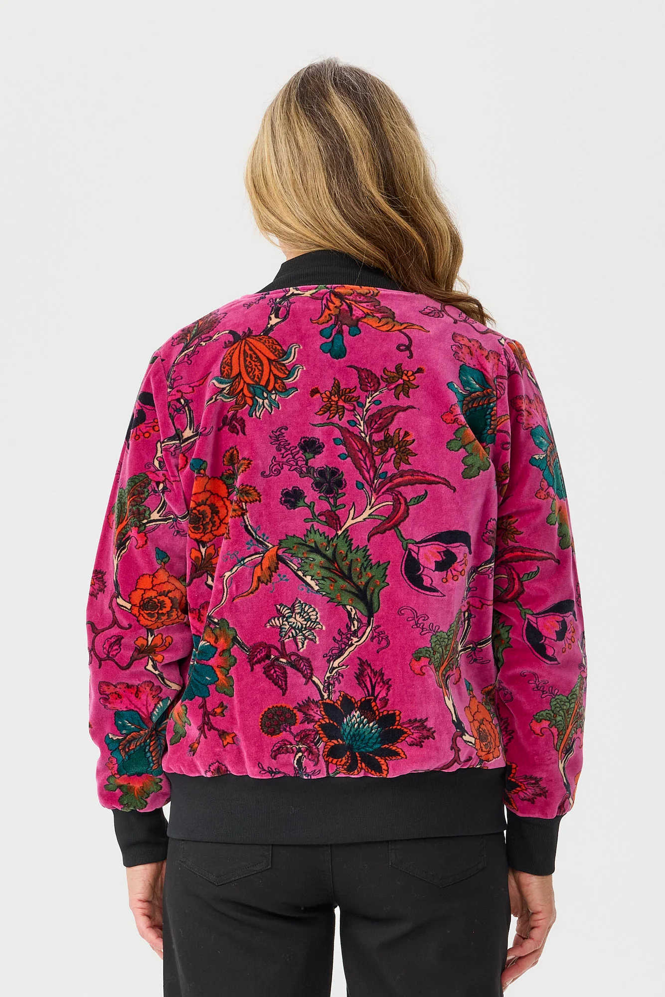 Verso Velvet Print Zip Up Jacket - Image 5