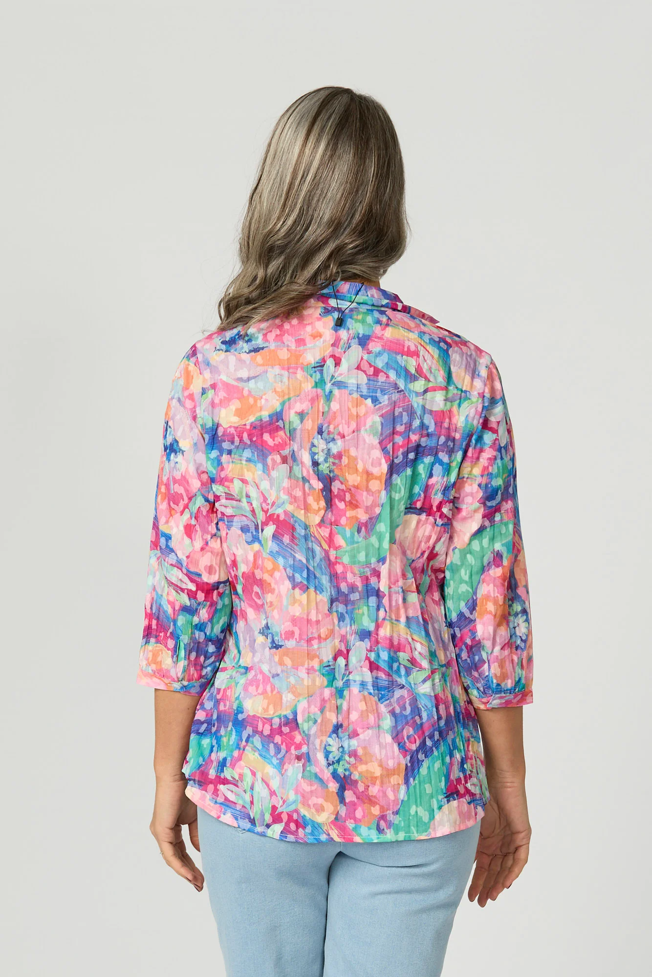 Vista Crushed 3/4 Sleeve Print Shirt - Image 5