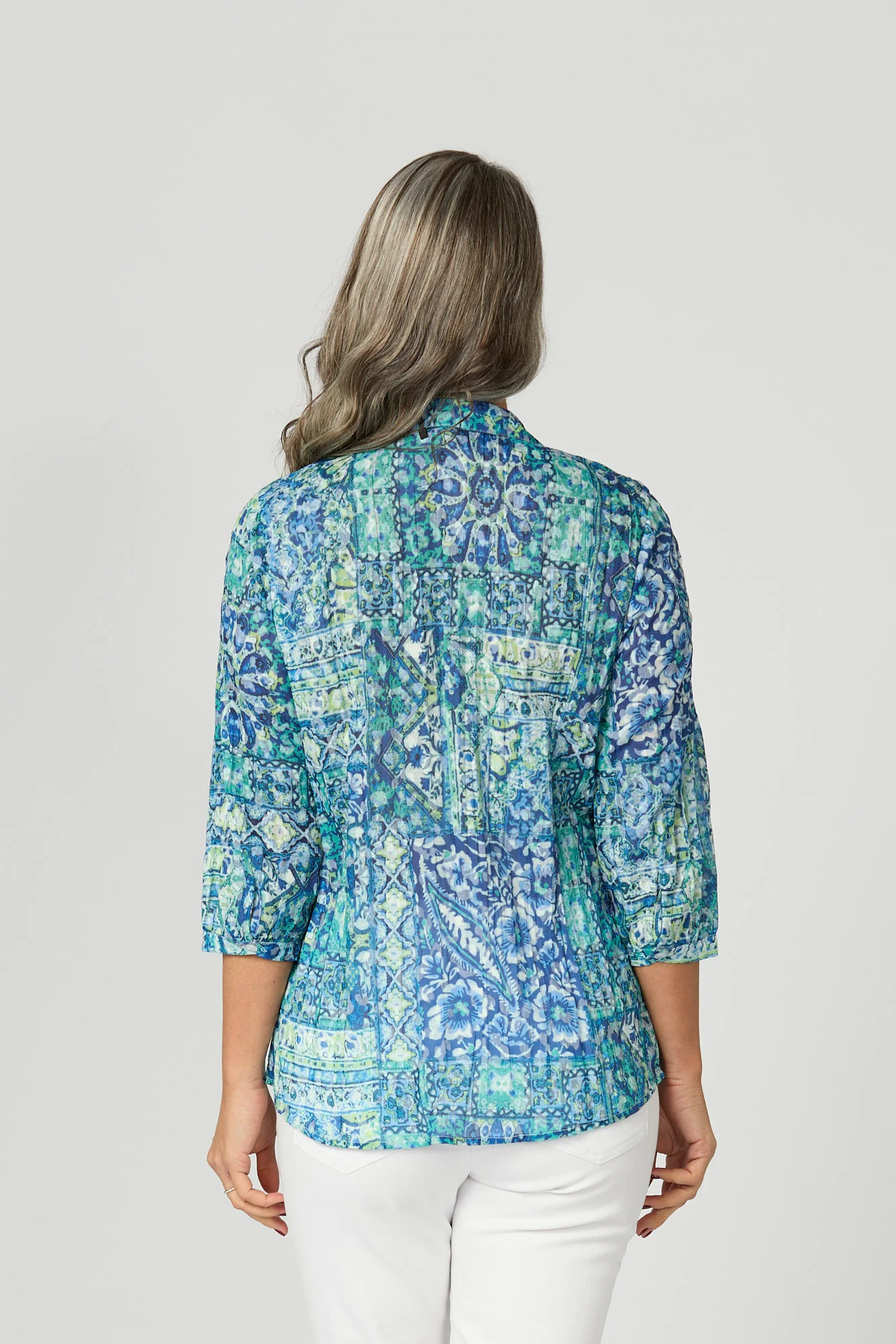 Vista Crushed 3/4 Sleeve Print Shirt - Image 5