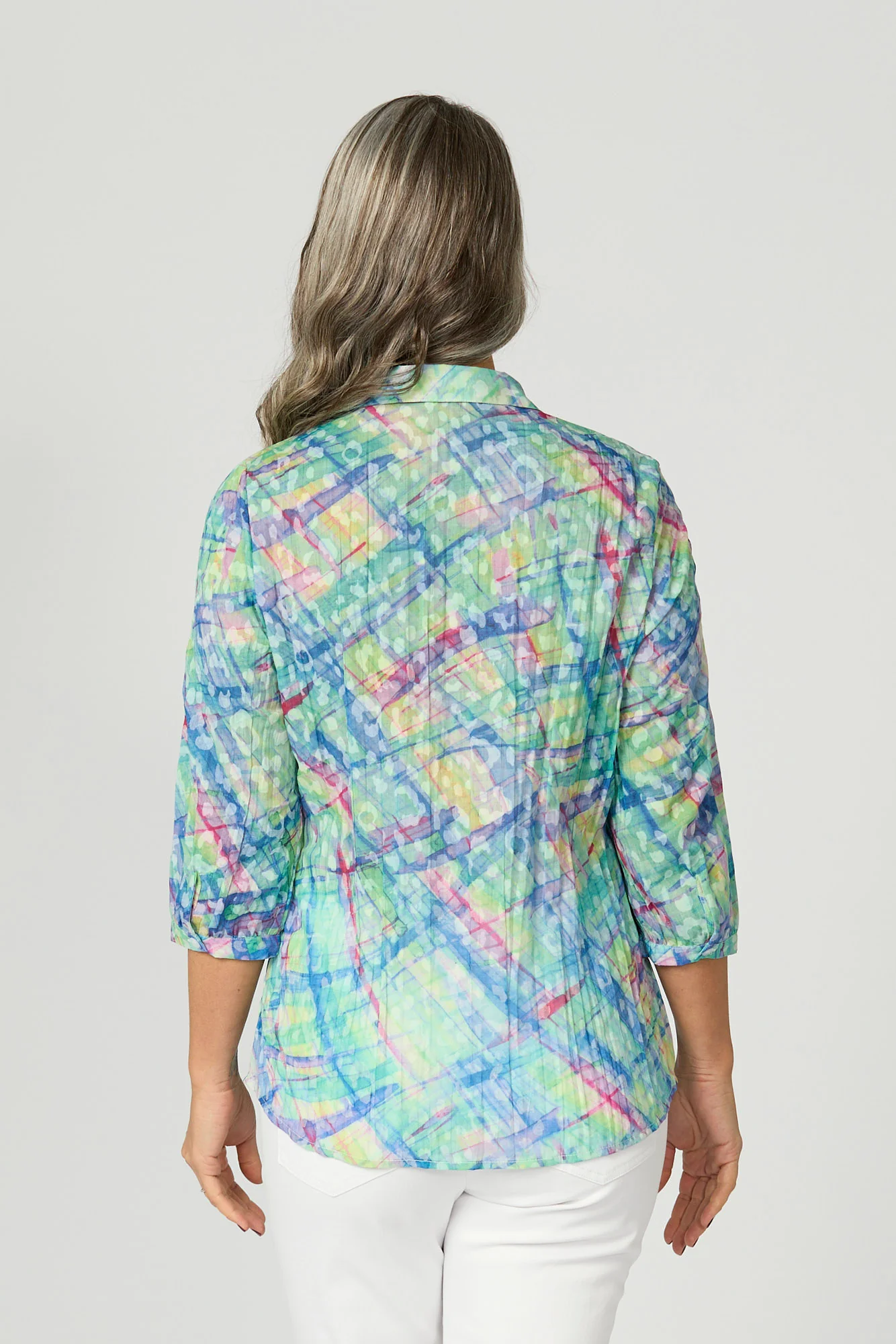 Vista Crushed 3/4 Sleeve Print Shirt - Image 5