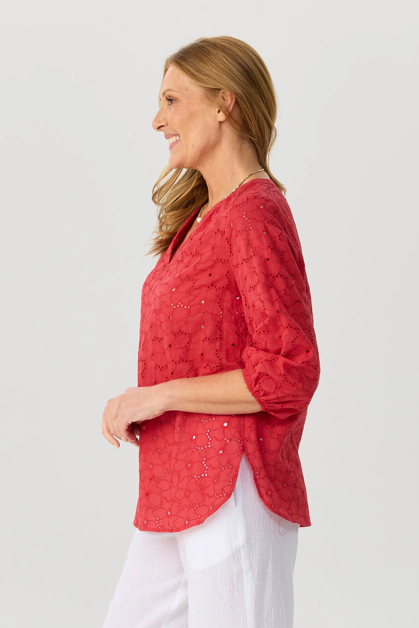 Wendy Broderie 3/4 Sleeve Blouse - Image 4