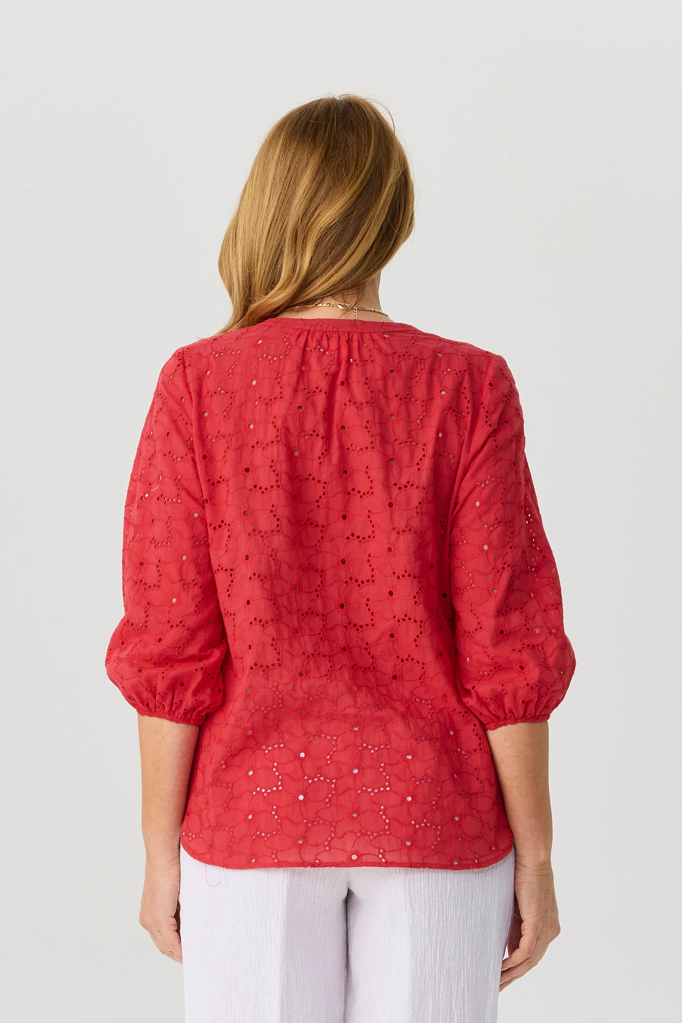 Wendy Broderie 3/4 Sleeve Blouse - Image 5