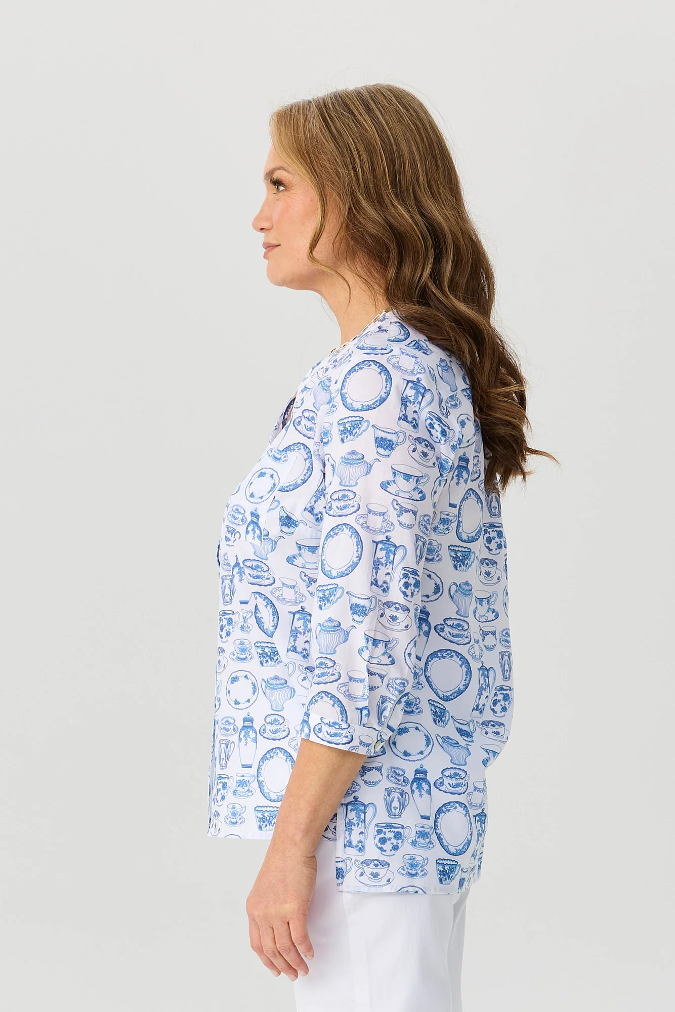 Wiltshire 3/4 Sleeve Open Neck Shirt - Image 4