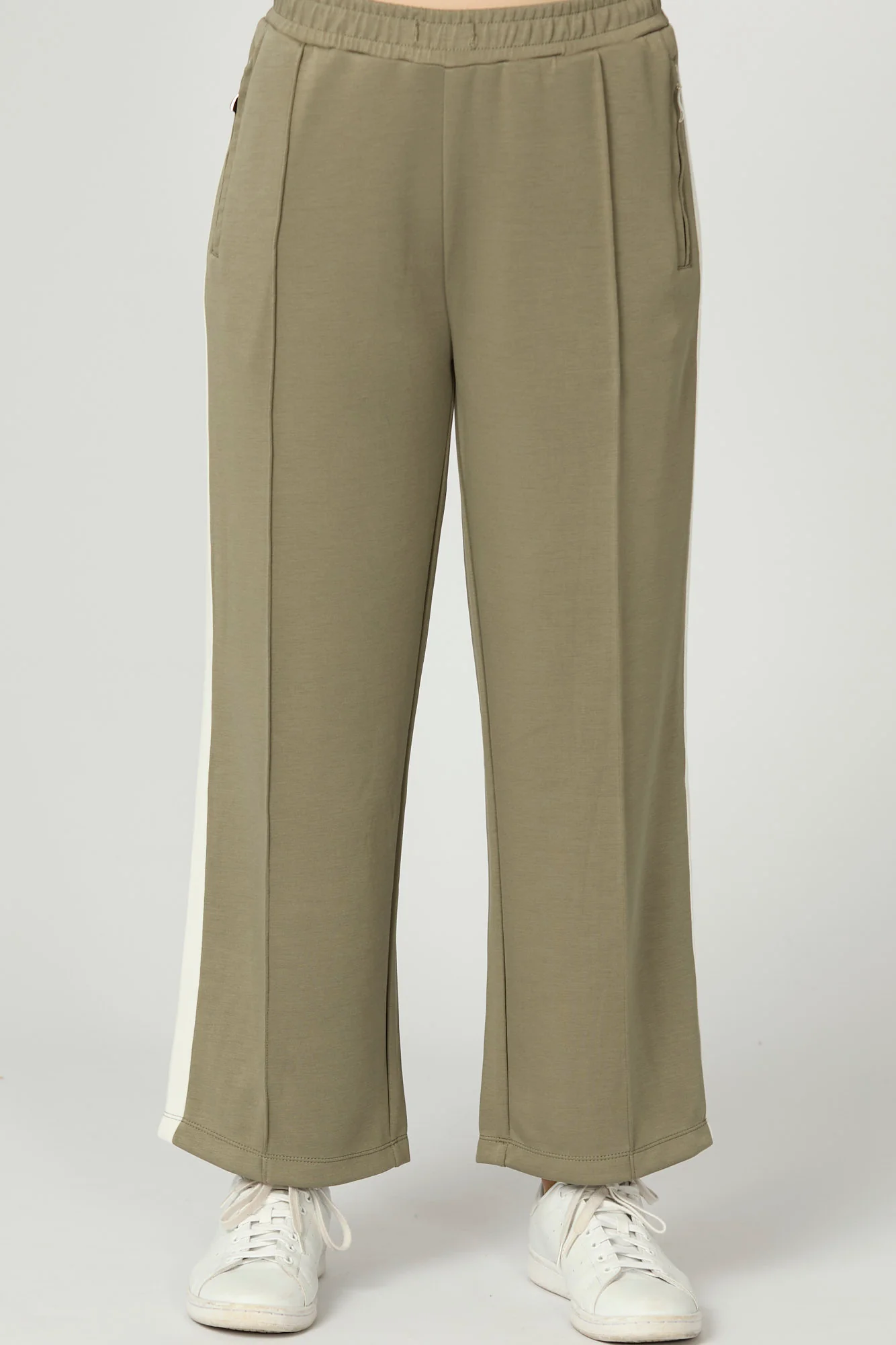 Zen Crop Side Stripe Wide Pants - Image 3